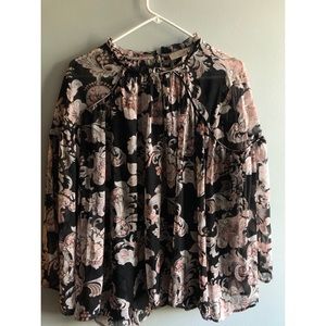 LOFT Sheer Long Sleeve Blouse